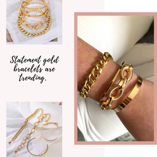  DEARMAY Gold Bracelets for Women 14K Real Gold Plated Filled  Jewelry Sets for Women Trendy Dainty Stackable Paperclip Rope Snake Box  Figaro Chain Bracelets Pack Costume Fashion Gifts for Women Girls 