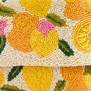 Lemon Beaded Shoulder Bag-Handmade Summer Cocktail Party Purse