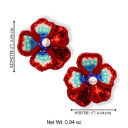 Floral Statement Earrings – Handmade Beaded Sequin Dangle Jewelry