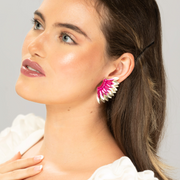 Small Wing Earrings-Fuscia Gold