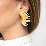 Iridescent Gold Angel Wing Earrings