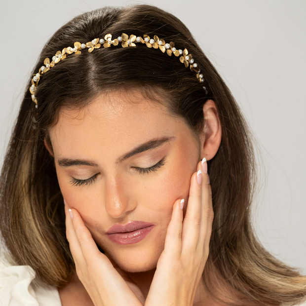 Dainty Gold Floral Headband