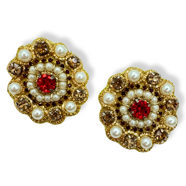 Pearl Stud Handmade Beaded Charm Jewelry Statement