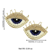Gold Evil Eye Earrings Beaded Handmade Charm Jewelry Protection Gift Stud