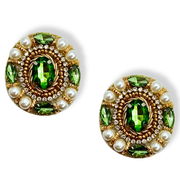 Emerald Stud Handmade Beaded Charm Jewelry Statement