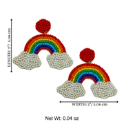 Rainbow Cloud Dangle Handmade Charm Beaded Earrings Gift