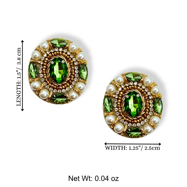 Emerald Stud Handmade Beaded Charm Jewelry Statement