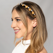 Pearl and Gold Floral Headband