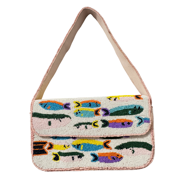 Sardine Beaded Bag Fish Shoulder Purse