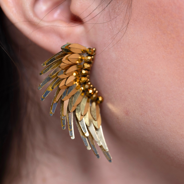 Ethereal Gold Wing Earrings