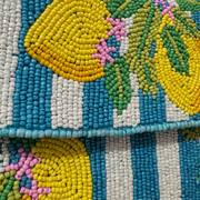 Blue & White Lemon Beaded Shoulder Bag