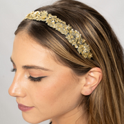 Floral Cluster headband gold