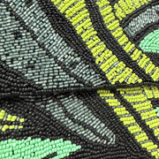 Palm Leaf Beaded Shoulder Bag – Black & Green Handcrafted Clutch