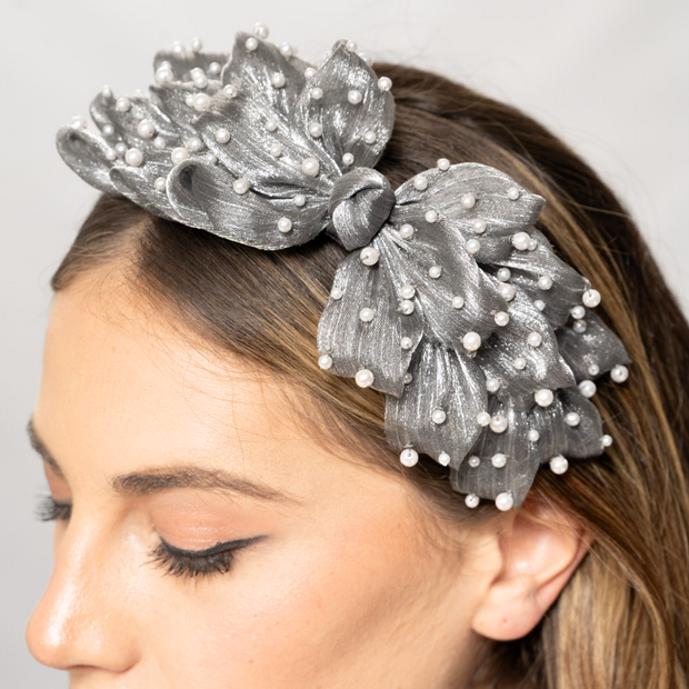 Bow Headband Silver