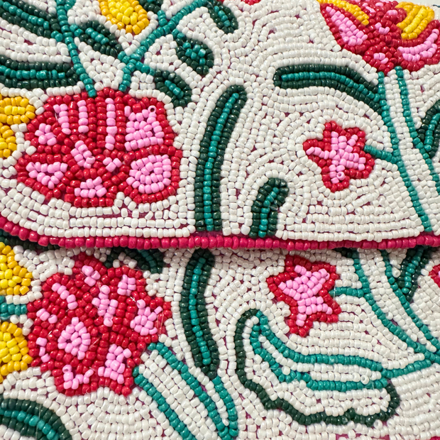 Handmade Colorful Floral Beaded Purse – Boho Summer Shoulder Bag for Women