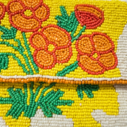 Floral Beaded Shoulder Bag – Handmade Yellow Flower Purse