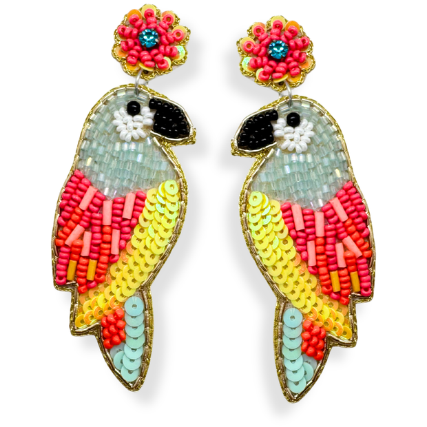 Macaw Parrot Earrings Handcrafted Beaded Jewelry