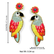 Macaw Parrot Earrings Handcrafted Beaded Jewelry