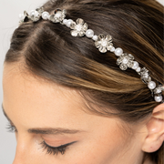 Pearl and silver Floral Headband