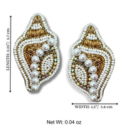 Handmade Beaded Conch Shell Jewelry Dangle Charm Earrings