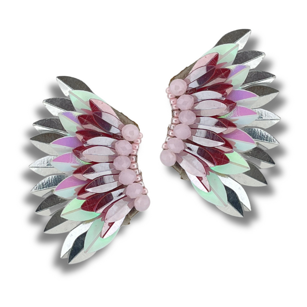 Small Wing Earrings-Lilac Ombre