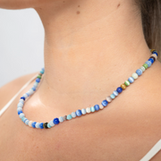 Blue Ombre Beaded Necklace 