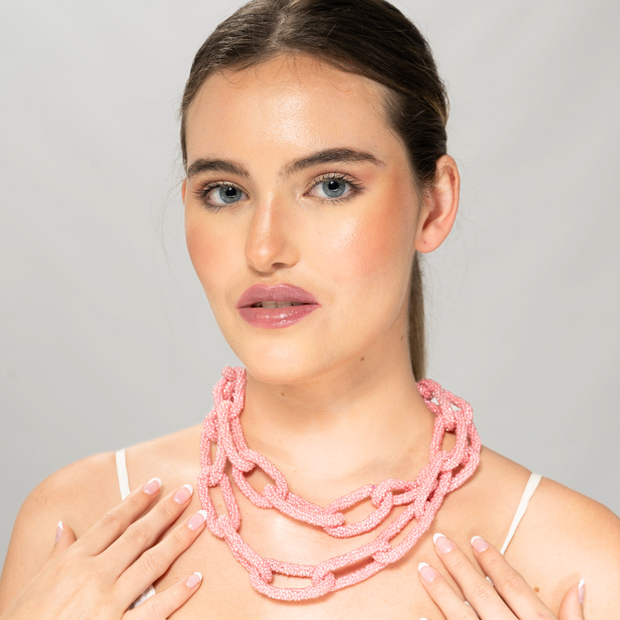 Pink Chunky Chain Necklace