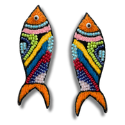 Beaded Fish Stud Handmade Charm Jewelry Tropical Accessory