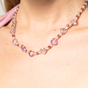 Lavender Quartz Heart Necklace