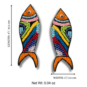 Beaded Fish Stud Handmade Charm Jewelry Tropical Accessory