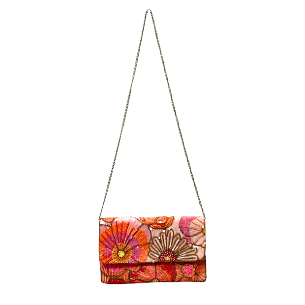 Colorful Floral Sequin Clutch Purse – Handmade Embellished Sequin Bag