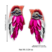 Fuchsia Hummingbird Earrings Handmade Beaded Charm Jewelry