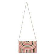 Concentric Striped Beaded Clutch Purse – Handmade Sequin Evening Bag