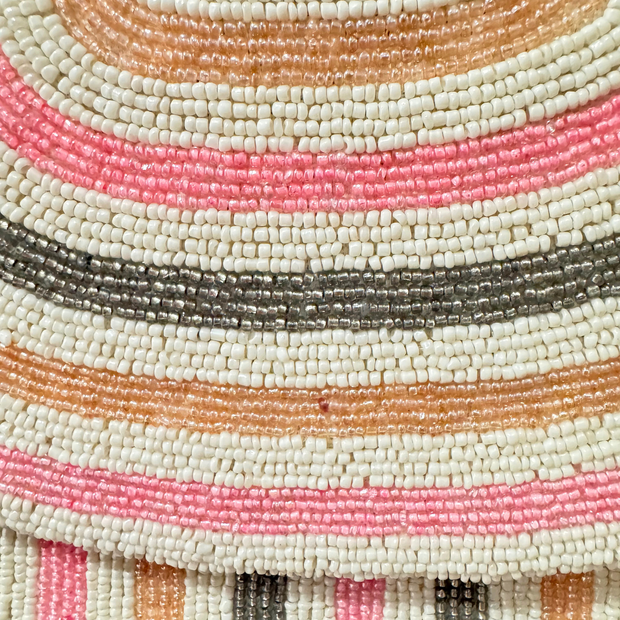 Concentric Striped Beaded Clutch Purse – Handmade Sequin Evening Bag