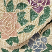 Beaded Rose Clutch Bag – Handmade Floral Beaded Purse