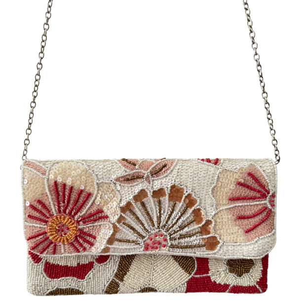 Floral Sequin Clutch Purse – Handmade Sequin Wedding Accessory