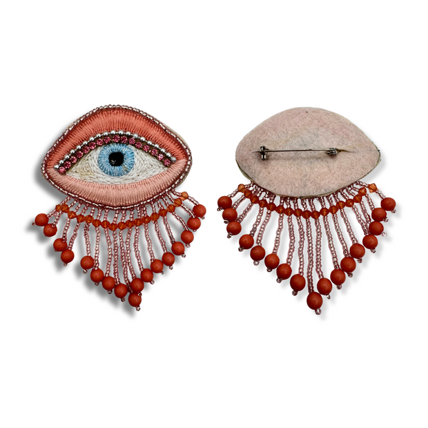 Evil Eye Brooch Beaded Handmade Charm Jewelry Protection Talisman Gift