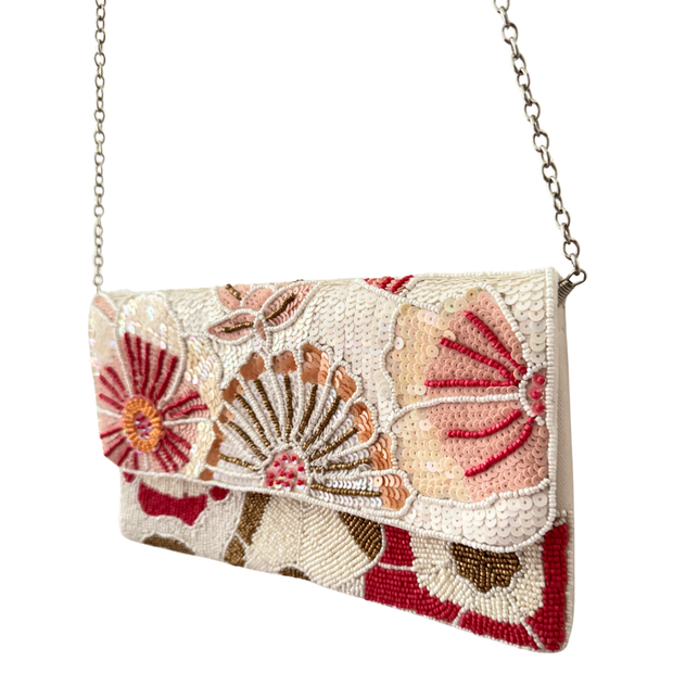 Floral Sequin Clutch Purse – Handmade Sequin Wedding Accessory
