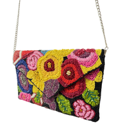 Multicolor Floral Beaded Clutch – Handmade Wedding & Party Purse