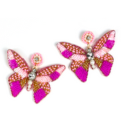 Fuscia Butterfly Earrings
