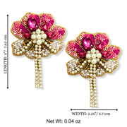 Pink Flower Dangle Handmade Sequin Charm Jewelry Gift