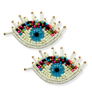 Evil Eye Earrings Beaded Handmade Charm Jewelry Protection Gift Stud