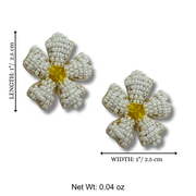 White Flower Post Handmade Beaded Charm Jewelry Stud