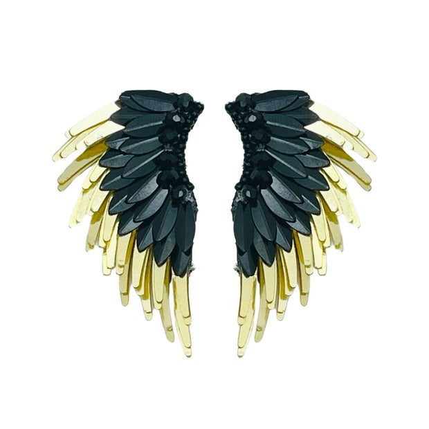 Medium Black Gold Earrings