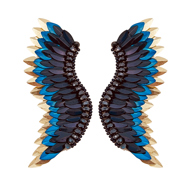 Statement Wing Earrings - Blue Ombre