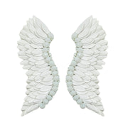 Statement Wing Earrings - White