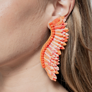 Orange Statement Wing Earrings - Vani Trapani 