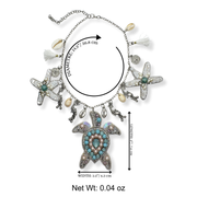 Sea Turtle Charm Handmade Beaded Starfish Jewelry Necklace