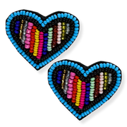 Colorful Heart Earrings Handmade Beaded Love Jewelry