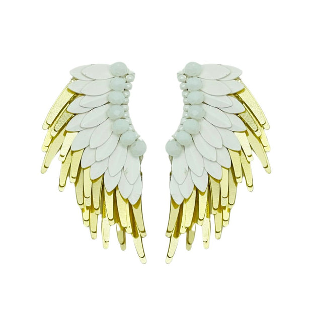 Ethereal White Gold Wing Earrings